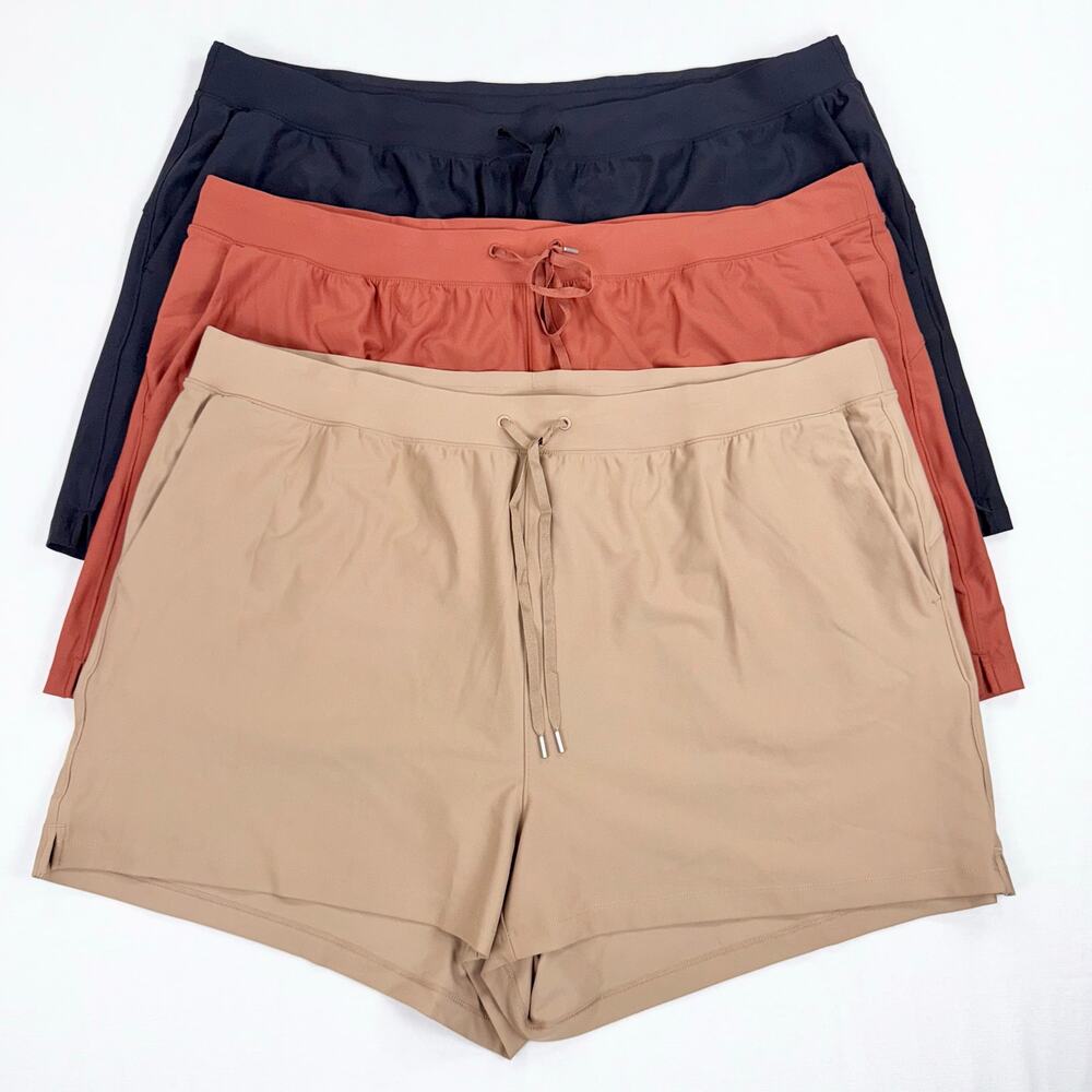 Old Navy Plus Women’s Powersoft High Rise Go Dry Active Short Set 3X Orange Nude